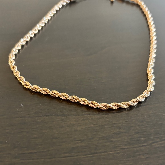 Twisted Gold and Silver Necklace Set - Picture 3 of 4
